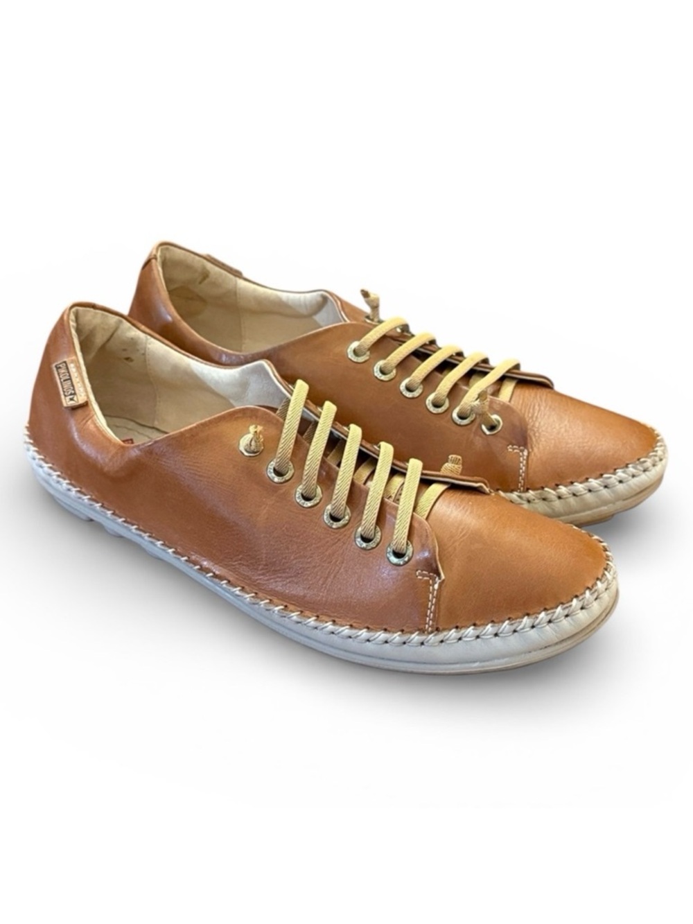 Pikolinos Riola Leather Sneakers EU 41 US 10-10.5 Comfort Walking Shoes Tan